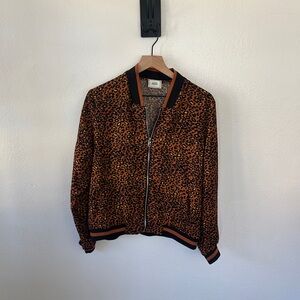 Leopard Print Bomber Jacket